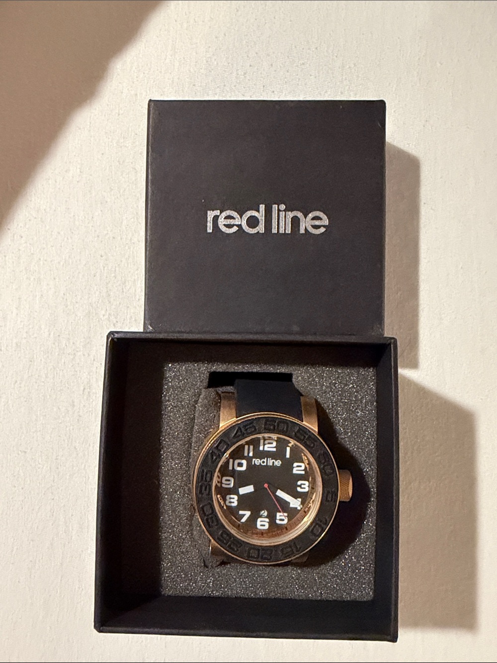Redline Men's Black Dial Watch with Bronze-Tone Case